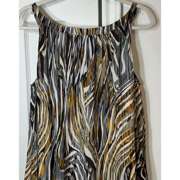 RB Collection New York Dress Sz 14 Multicolored Sleeveless Lined Ruffled Front - Picture 3 of 10